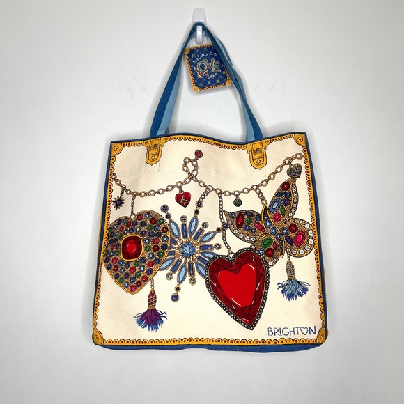 Brighton Handbags - Brighton Holiday Glittering Love Limited Edition Large Canvas Tote Bag NWT